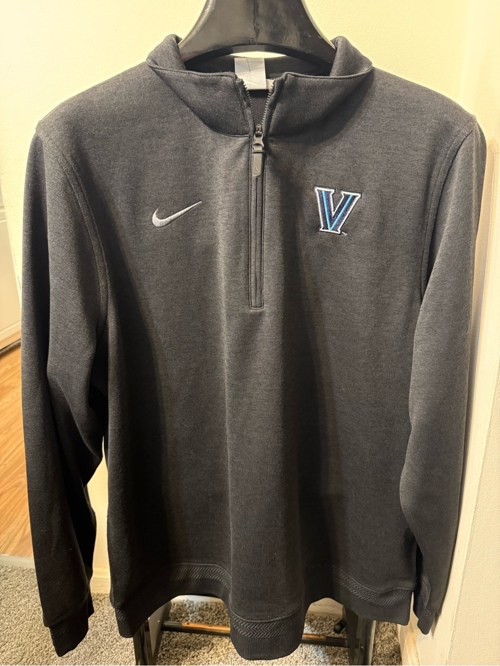 NWT Villanova Wildcats Nike Coaches Dri-FIT Half-Zip Pullover Black Size XL $120